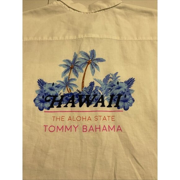 Tommy Bahama Womens White Short-Sleeve‎ Linen Boxy popover oversized Size XL - Picture 9 of 12